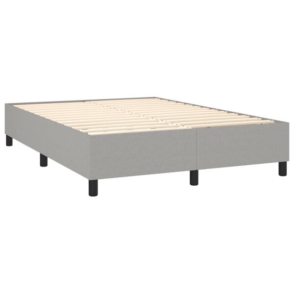 vidaXL Boxspring bed stof lichtgrijs 140x190 cm