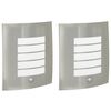 vidaXL Buiten Wandlamp 2 st zilver 23,5 x 9 x 26 cm
