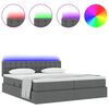vidaXL Bed met LED-striplichten Donkergrijs 180 x 200 cm Stof