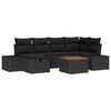 vidaXL Tuin Sofa Set met kussen met opslag 7 pcs Zwart Poly riet