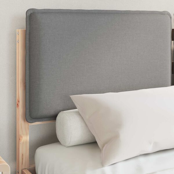 vidaXL Bedframe met Gevoerd Hoofdgedeelte Lichtgrijs 135 x 190 cm