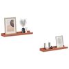vidaXL Wandplank met plank 2 pcs Rood 40 x 9 x 3 cm Bewerkt hout