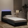 vidaXL Bedframe met LED zonder matras "Hanko" fluweel zwart 90x190 cm