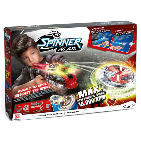 Silverlit Spinner Mad single shot blaster Firestorm rood