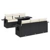 vidaXL 7-delige Loungeset met kussens poly rattan zwart