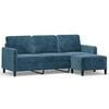 vidaXL Driezitsbank met voetenbank 180 cm fluweel blauw