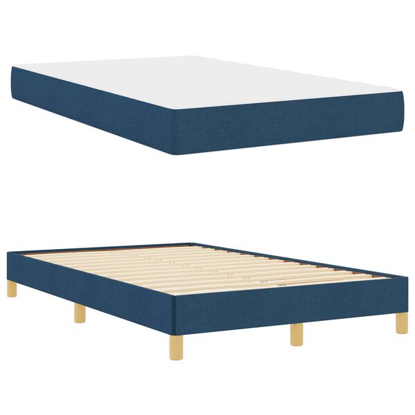 vidaXL Boxspringbed met matras Blauw 120 x 200 cm Stof