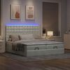 vidaXL Ottoman bed met matrassen en LED's 200x200cm fluweel lichtgrijs