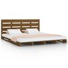 vidaXL Bedframe massief grenenhout honingbruin 140x190 cm