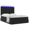 vidaXL Opbergbed met LED met matras met LED Zwart 140 x 200 cm Fluweel