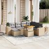 vidaXL 8-delige Loungeset met kussens poly rattan beige