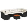 vidaXL Tuinbankenset 8 st Zwart poly rattan