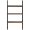vidaXL Ladderrek met 3 schappen 64x34x116 cm donkerbruin en zwart