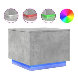 vidaXL Salontafel met LED-verlichting 50x50x40 cm betongrijs