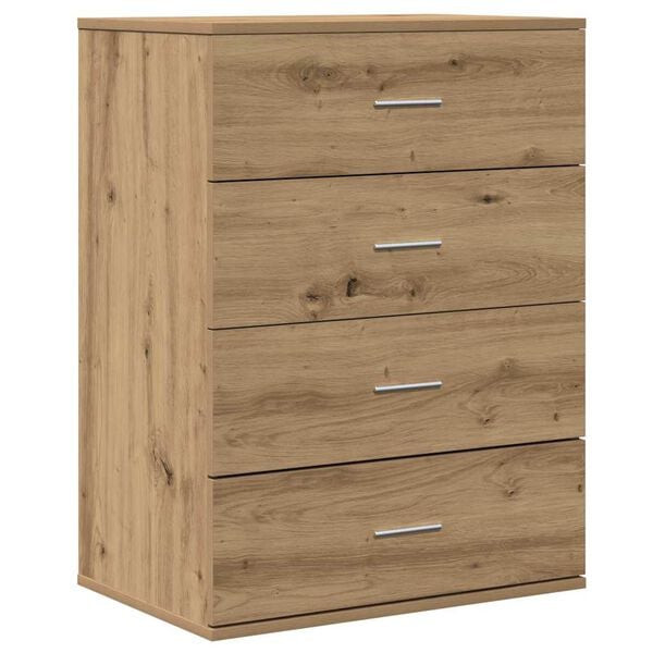 vidaXL Dressoir met lade Artisan Eiken 60 x 39 x 80 cm Bewerkt hout