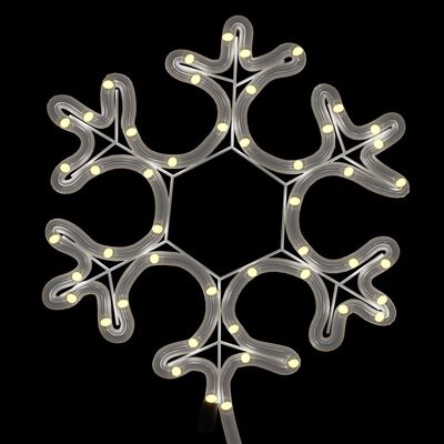 vidaXL Kerstfiguur sneeuwvlok met LED's 3 st 27x27 cm warmwit