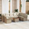 vidaXL Tuin Sofa Set 10 pcs Beige Poly riet