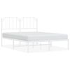 vidaXL Bedframe met hoofdbord metaal wit 140x190 cm