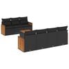 vidaXL 8-delige Loungeset met kussens poly rattan zwart