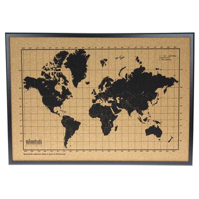 gevoeligheid Ontvanger Prik milimetrado Wereldkaart prikbord houten frame 70x50 cm zwart en bruin online  kopen | vidaXL.be