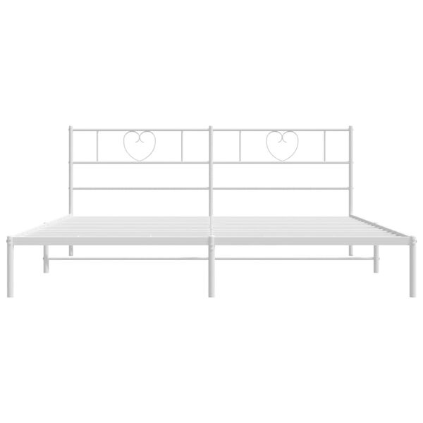 vidaXL Bedframe met hoofdbord metaal wit 180x200 cm