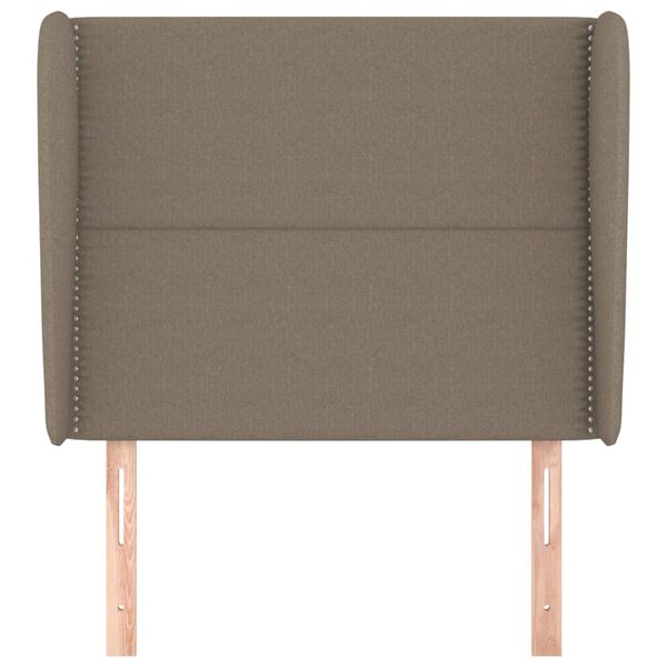 vidaXL Hoofdbord met randen 103x23x118/128 cm stof taupe