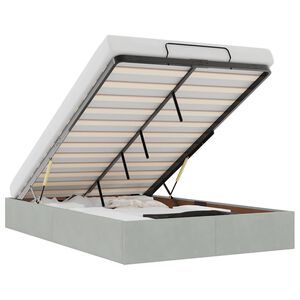 vidaXL Bedframe zonder matras 120x190 cm fluweel lichtgrijs