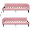 vidaXL Hoekbedframe met hoofdeinde Roze 90 cm x 190 cm Fluweel
