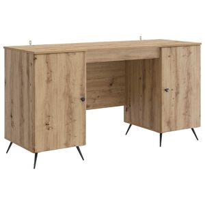 vidaXL Bureau Artisanaal eiken 142,5 x 50 x 75 cm Bewerkt hout