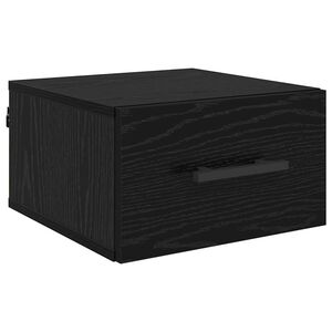 vidaXL Nachtkastje 35 x 35 x 20 cm Bewerkt hout Zwart eiken