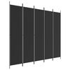 vidaXL Kamerscherm met 5 panelen 250x220 cm stof zwart
