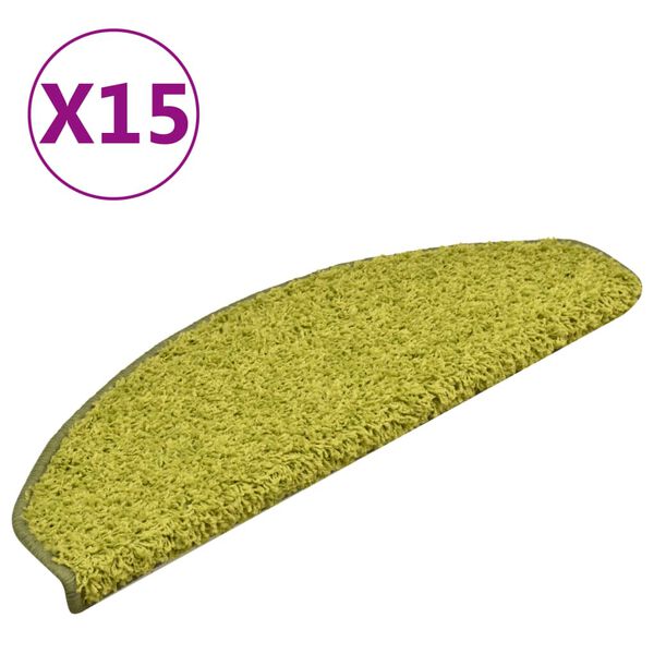 vidaXL Trapmatten 15 st 65x21x4 cm Groen Halfrond Groot