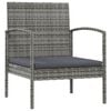vidaXL 16-delige Loungeset met kussens poly rattan grijs