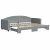 vidaXL Slaapbank met onderschuifbed 80x200 cm stof lichtgrijs