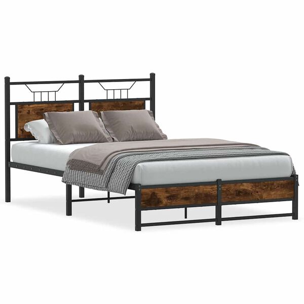 vidaXL Bedframe zonder matras hout gerookt eikenkleurig 120x200 cm