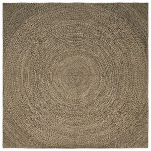 vidaXL Gebied Tapijt Naturel en Zwart 300 x 300 cm Jute
