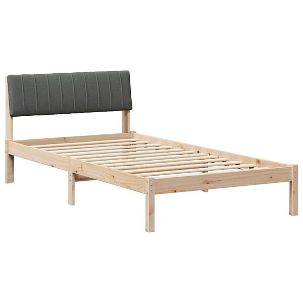 vidaXL Bedframe Bruin en donkergrijs 100 x 200 cm Massief grenenhout