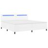 vidaXL Boxspringbed met matras met LED Wit 200 x 200 cm Kunstleer