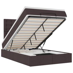 vidaXL Ottoman bed met matras en LED's 120x200cm stof donkerbruin