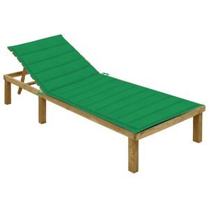 vidaXL Ligbed met groen kussen ge&iuml;mpregneerd grenenhout