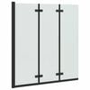 vidaXL Opvouwbare Douchewand Zwart 130 x 138 cm ESG-glas en aluminium