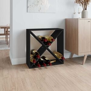 vidaXL Wijnkast 62x25x62 cm massief grenenhout zwart