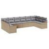 vidaXL Tuin Sofa Set 10 st Beige poly rattan
