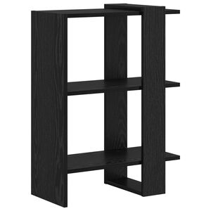 vidaXL Boekenkast 2-laags 52 x 25 x 71,5 cm Bewerkt hout Zwart Eiken
