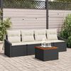 vidaXL Tuinbankenset met kussen 5 pcs Zwart poly rattan