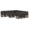 vidaXL Tuinbankenset 12 st Grijs poly rattan
