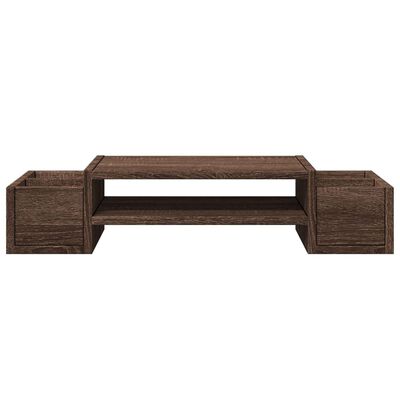 vidaXL Monitorstandaard met opbergruimte 70x27x15 cm hout bruin eiken