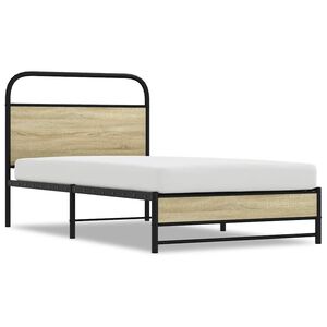 vidaXL Bedframe zonder matras bewerkt hout sonoma eikenkleur 107x203cm
