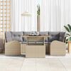 vidaXL Tuin Sofa Set met kussen 7 pcs beige en lichtgrijs
