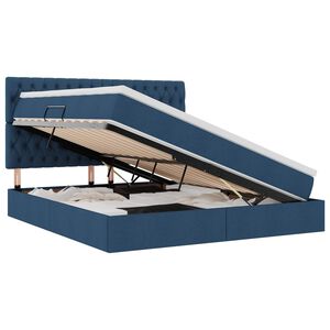 vidaXL Opslag bed met matras met matras Blauw 180 x 200 cm Polyester
